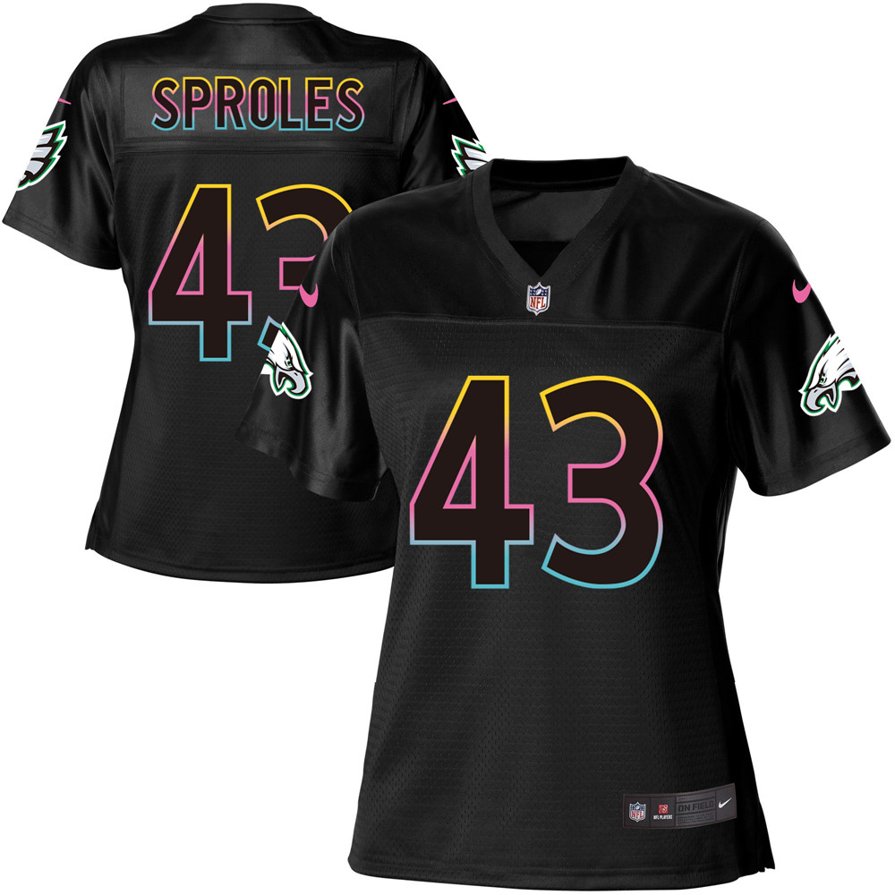 Women's Game Darren Sproles Nike Jersey Black - #43 Fashion NFL Philadelphia Eagles